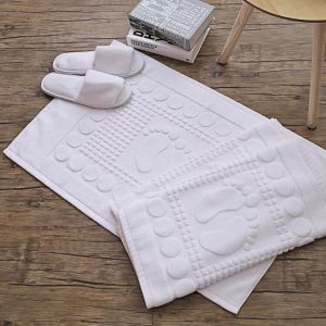 Thicken White Floor Towel For Hotel HomeFoot Bathroom MatHigh Quality 100%Cotton Non-slip Water Uptake Bathtub Towels 50*80cm