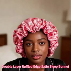 Ladies Satin Sleep Cap Soft Comfortable Adjustable Elastic Band Hair Care Headwear Stylish Practical Nighttime Hair Accessory
