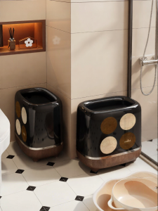 MEISD | Retro Chinese Style Luxe Large Waste Bin On Wheels