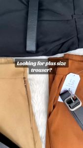 Jass Shop Plus Size 33-37 High Waist Slacks Trouser Pants With Belt 341-1