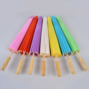 China Paper Umbrella Traditional Dance Color Parasol Umbrella Outdoor Wedding Party Decoration Thanksgiving Decorations for Home