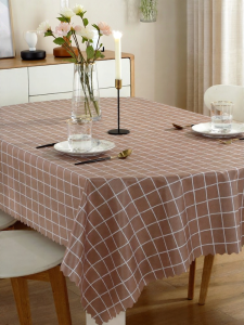 AKS | Waterproof Oilproof Easy Clean Oval Check PVC Tablecloth