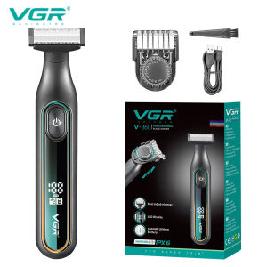 VGR V-360 Professional Shaving Set LED Intelligent Digital Display Mens Shaver IPX6 Waterproof Private Area Cleaning Shaver