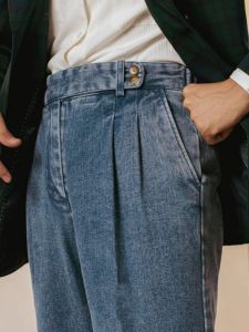 จีบคู่ ฤดูใบไม้ผลิ ฤดูใบไม้ร่วง ผู้ชาย หลวม ขาตรง กางเกงยีนส์ ล้างน้ํา ลำลอง ยาว กางเกงขายาว แฟชั่นสไตล์เมืองสําหรับเยาวชน