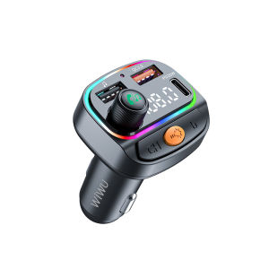 WIWU Bluetooth MP3 Car Charger PD 20W Wireless FM Radio Transmitter Hands-Free Calling FM Transmitter Bluetooth for Apple and Android devices