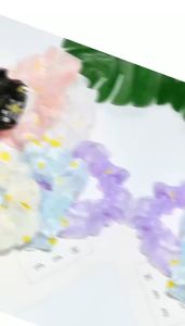 Indo - Ikat Rambut Cantik / Ikat Rambut Korea / Ikat Rambut Scrunchie Transparan Sunflower / Kunciran Rambut Bunga