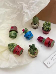 Cactus Plants Fridge Magnets Landscape Ornaments Succulent Plant Magnetic Sticker Kitchen Home Decorative Message Whiteboard