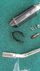 Honda winner X stainless elbow on Akrapovic 370mm with silencer