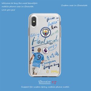 Original the Treble Manchester City Silicone Phone Case Suitable for  15Promax De Braune Huawei Mate60p50iphone14 Football Vivooppo Xiaomi 13 Harland Magnetic Suction