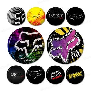 F-FOX Racing Car Moto Round Button Pins Slogan Creative Brooches Backpack Clothes Decoration Fashion Cartoon Jewelry Gifts