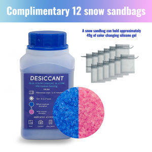 Reusable Silicone Desiccant Moisture Absorber 465g with 12 Empty Bags for Household Wardrobe Dehumidifier
