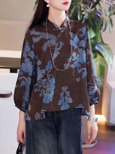 Shalldoer | Unique Traditional Chinese Style Print Shirt Women New Arrival