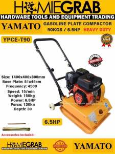 YAMATO GASOLINE PLATE COMPACTOR 6.5HP 90KGS‼️HEAVY DUTY‼️YPCE-T90‼️