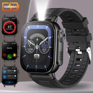 NEW 2025 Smartwatch with 1000mAh Battery Sport Compass LED Light 2.01IPS Screen IP68 Waterproof Bluetooth Call Men Women Gifts
