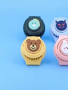 Summer Children Handheld Watch Fan Mini Cartoon Leafless Fans Usb Charging Creative For Student