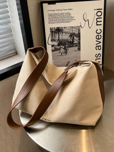 Large Capacity Canvas Tote Bag Womens Fashionable Summer Shoulder Crossbody Bag Commuter Tote Bag Versatile Single Shoulder Bag