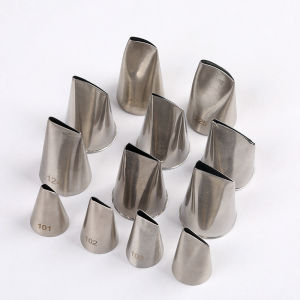 Korean Rose Petal Icing Nozzle Bean Paste Cream Cake Flower Core Skirt Decoration Slanted Flat Mouth Icing Nozzle 104