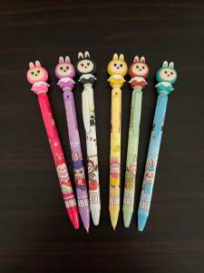 Pulpen Gel Hitam Labubu Klik 005 (1 set isi 6pc)