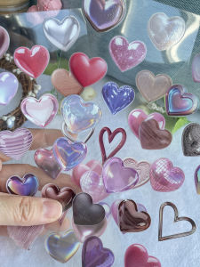 ติดกระดาษติดตกแต่งรูปหัวใจสามมิติแบบติดได้สำหรับเด็กผู้หญิง กระดาษติดตกแต่งลายการ์ตูนไม่แห้ง ขนาดเล็ก ติดได้ด้วยตัวเอง