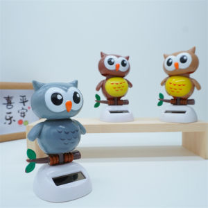 Cross-Border Solar Creative Swing Owl Bobble Head Doll Car Decoration Cartoon Ornaments Gift Kids Toy