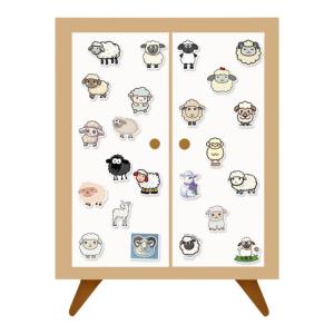 Adorable Little Lamb Emotion Stickers 50 Pieces Cartoon Zodiac Sheep Woolly Lamb Waterproof Decor Children Reward Decals Pack