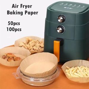 Air Fryer Baking Papers🔥Ready Stock🔥Disposable Non-Stick Oil Proof 100pcs 50pcs liners Kertas Air Fryer 空气炸锅纸盘