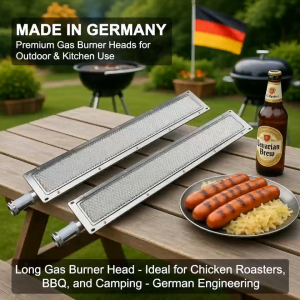 Made in Germany Gas Burner Head | Premium Stainless Steel for Home & Outdoor BBQ Kitchen & Camping