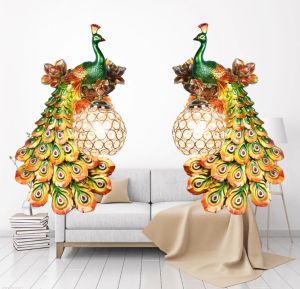 European style Creative Peacock Wall Lamp Nordic Series Home Living room Bedroom Hotel Staircase Entrance Lighting Personalized Animal Decorative Wall Lights 45*24cm