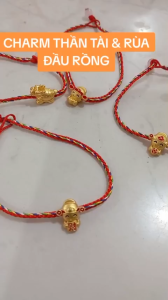 Charm Thần Tài & Rùa Đầu Rồng Mini Phong Thủy Chiêu Tài Lộc Tặng Dây Đeo Tay (4 Mẫu Chọn)