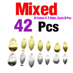 40Pcs Fishing Spinner Willow Blades Metal Copper Lure Spoon Bait Tackle Smooth DIY Fishing Accessory Noise Not Hurt Line Sequin