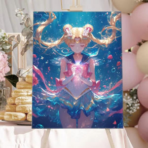 KAYOU | Bộ Tranh Sơn Dầu Tự Làm Nhân Vật Hoạt Hình Sailor Moon - Tranh Treo Tường Trang Trí Nhà Cửa Quà Tặng Không Khung Vẽ Theo Số