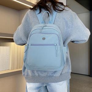 Large Capacity Oxford Cloth Backpack for College Students Outdoor Travel Mens Double Shoulder Bag Trendy Waterproof Zipper Closure