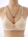 Xueting Han Luxury V-รูป Bra ไนลอนซับผ้าฝ้ายถ้วยเต็มเครื่องประดับเพชรสําหรับหญิงสาวฤดูร้อน. 