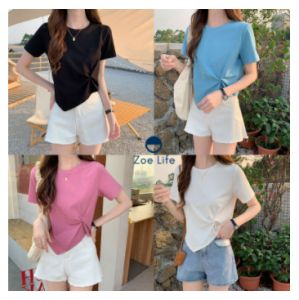 เสื้อยืดเเฟชั่น ดีไซน์เล็กน้อย เสื้อยืดลำลอง เสื้อยืดแฟชั่นสไตล์เกาหลี เสื้อยืดคอกลม แขนสั้นเสื้อยืด