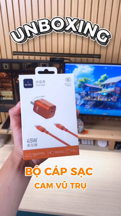 Bộ Adapter Cóc Củ Sạc Nhanh WiWU 45W USB-C công nghệ TurboCharge™ sạc ...
