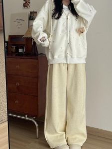 NUANKONG | Cozy Drop Crotch Loose Tapered Pants