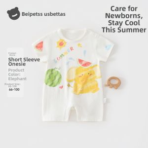 Usbettas | Summer Lightweight Cotton Breathable Romper Shortsleeve Baby Clothes