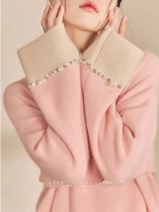 Lazy Style Rhinestone Patched Sweater