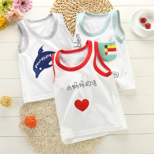 Pure Cotton Sleeveless Childrens Vest Korean Style Bottoming Shirt for Boys And Girls Breathable Summer New Arrival