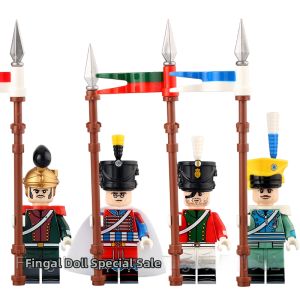 Napoleonic War Camel Cavalry Soldier with Flag Military Minifigures