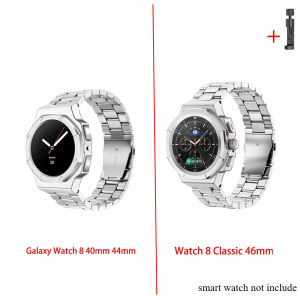 Luxury Modification Kit For Samsung Watch 8 40mm 44mm Stainless Steel Band For Watch 8 Classic 46mm Refit Kit Accessories