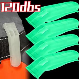 5PCS Outdoor Survival Luminous Whistle Camping Hiking Rescue Emergency Loud Whistle with Keychain Clip Diving Football Basketball Match Whistle
