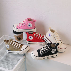 Classic High Top Canvas Shoes for Children Soft Bottom Casual Student Sneakers Boys And Girls Spring Autumn Seasonal Footwear