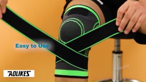 Compression Knee Sleeve with Adjustable Straps Professional Knee Support Brace (1 Pcs) for Soccer Basketball Tennis Running Cycling Workout Sports Knee Pad Bandage for Men Women Arthritis Leg Joint Pain Relief