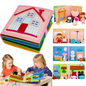 Interactive 3D Felt Quiet Book for Toddlers with DIY Story Scenes and Learning Activities Ideal for Early Education and Imaginative Play Perfect Gift for Kids Aged 0 and Up