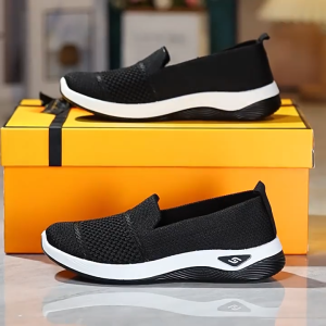Korean Fashion Sneakers Comfortable Go Walking Shoes for lady slip on Women shoes Mesh Breathable Low Cut Rubber Shoes