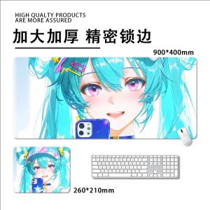 Bandai | Hatsune Miku Anime Da Miếng Lót Chuột Chống Trơn Trượt Quá Khổ Bàn Văn Phòng Thảm Chống Bụi Bẩn Phong Cách Punk Phụ Kiện Chơi Game