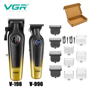 VGR | VGR Professional  Barber Cordless Clippers Electric Hair Cut Machine  Kit DLC Blade Hair Trimmer for Men V-996 V-196 RS620