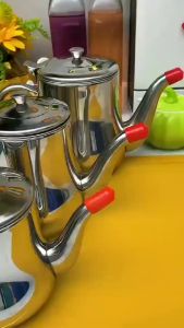 Stainless Steel Oil Strainer Pot Container Jug Storage Can With Filter Cooking Oil Pot 500ml/1000ml/1500ml