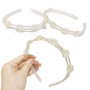 Bando Korea Bunga Lotus Beads Hologram Transparan Hairband Flower Headband Manik Manik Korean Style Aesthetic